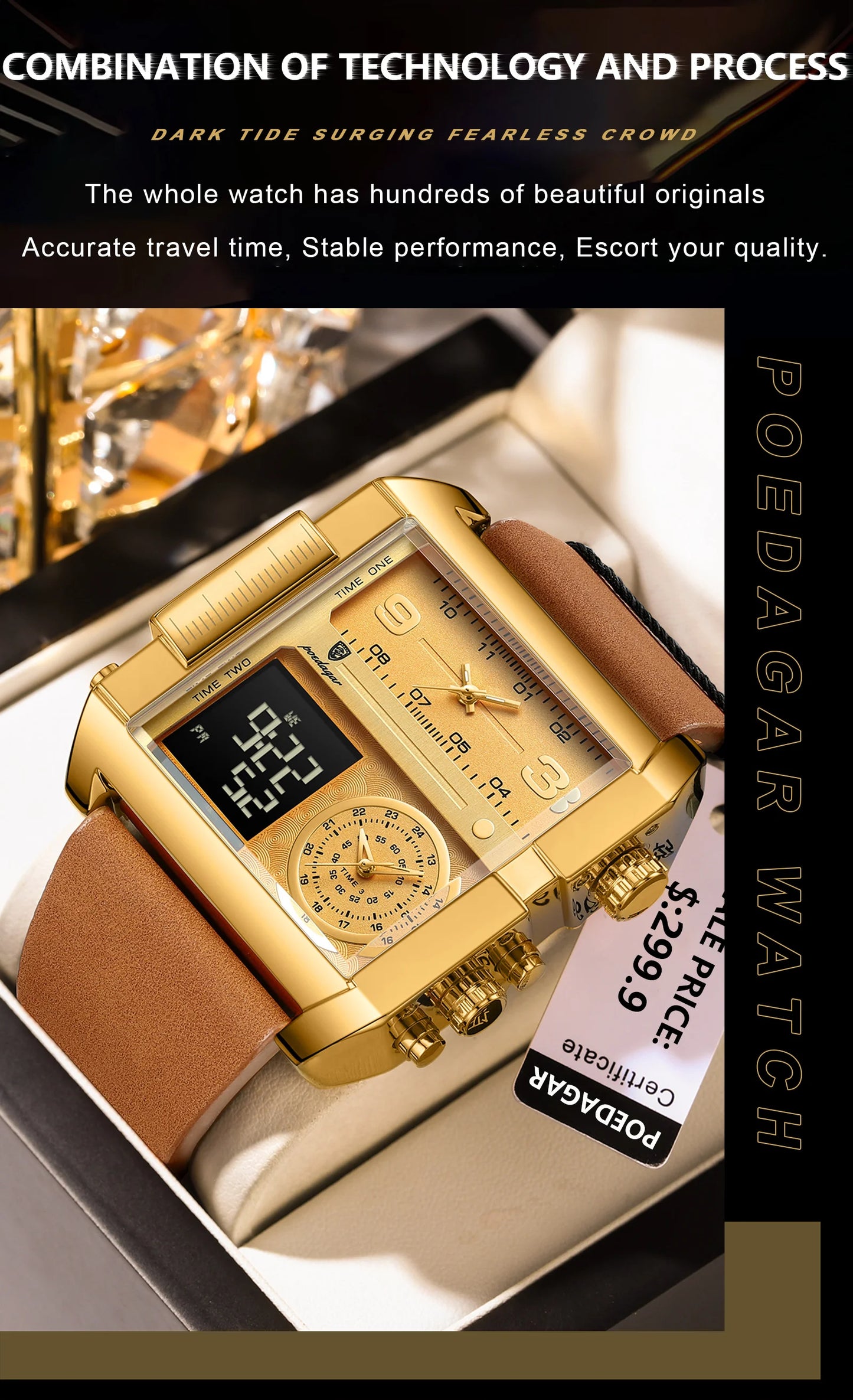 POEDAGAR 997 DUAL TIME WATCH