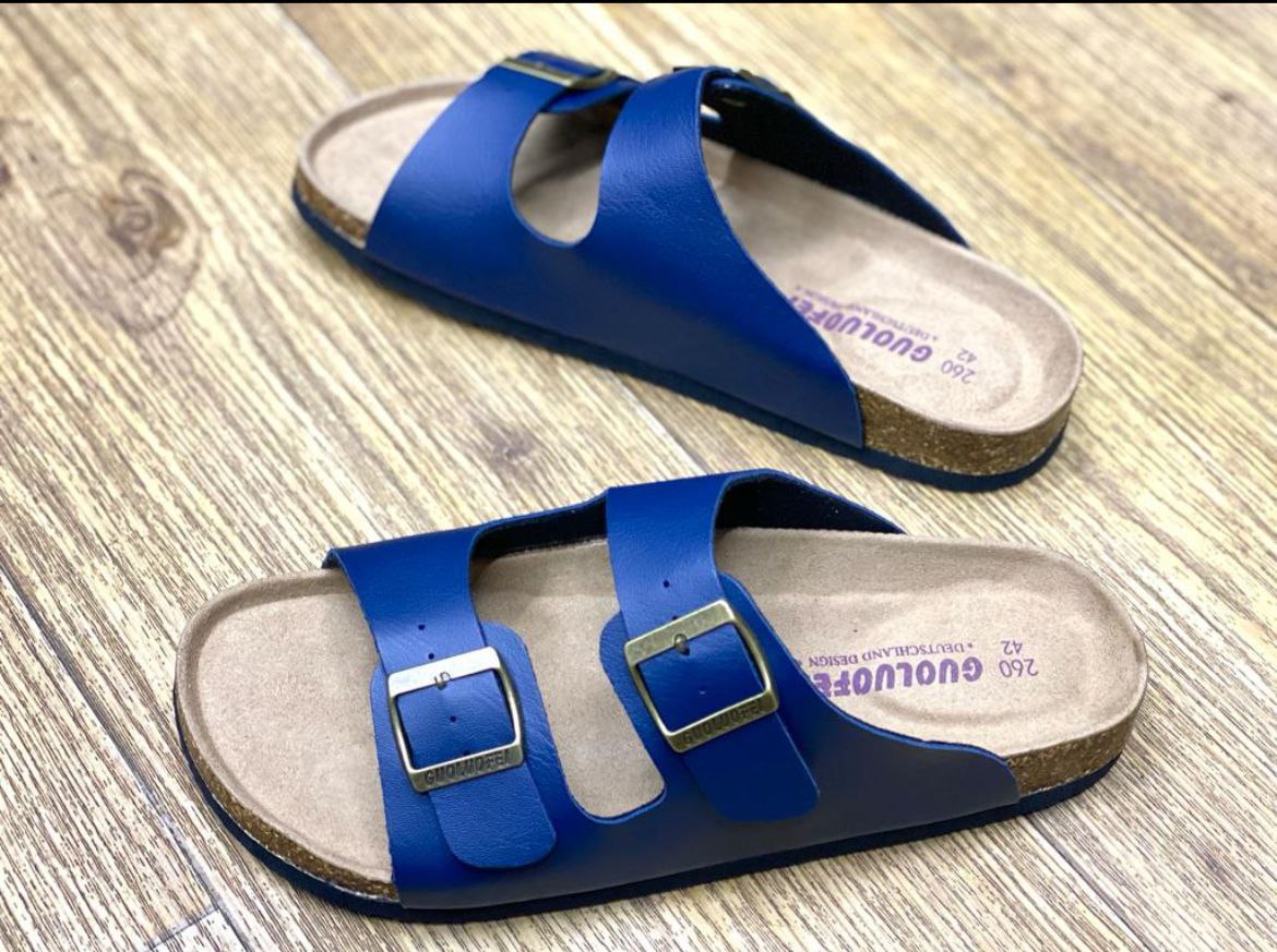 DOUBLE BUCKLE CORK SANDALS (OPEN TOE)