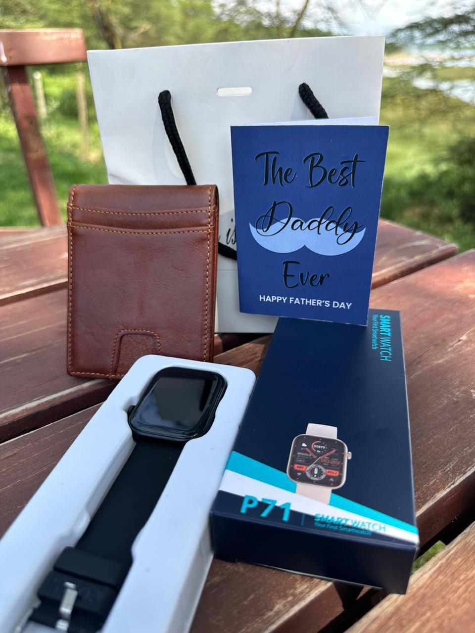 PERSONALIZED GIFT SET [SMARTWATCH,LEATHER WALLET