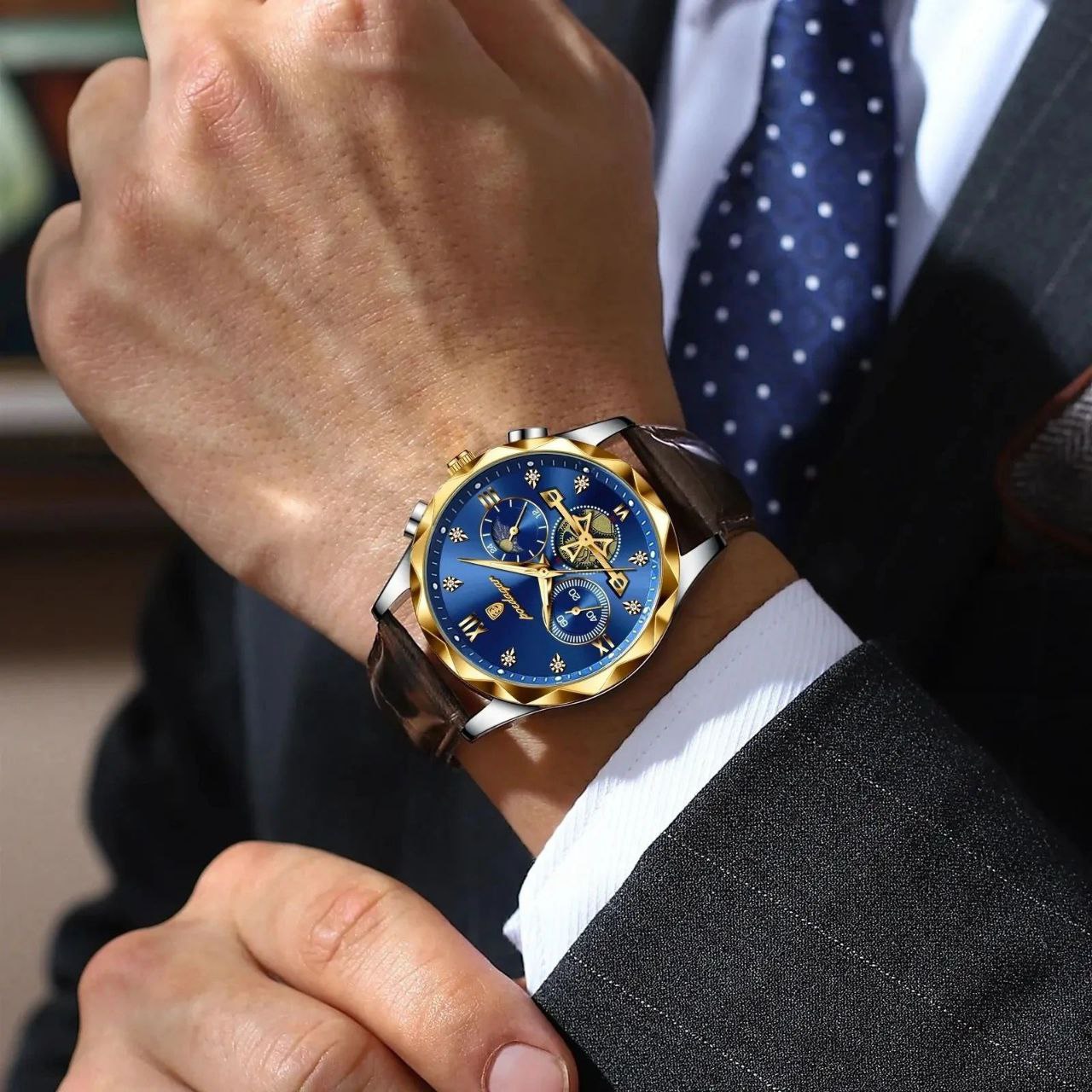 POEDAGAR 996 LEATHER WATCH