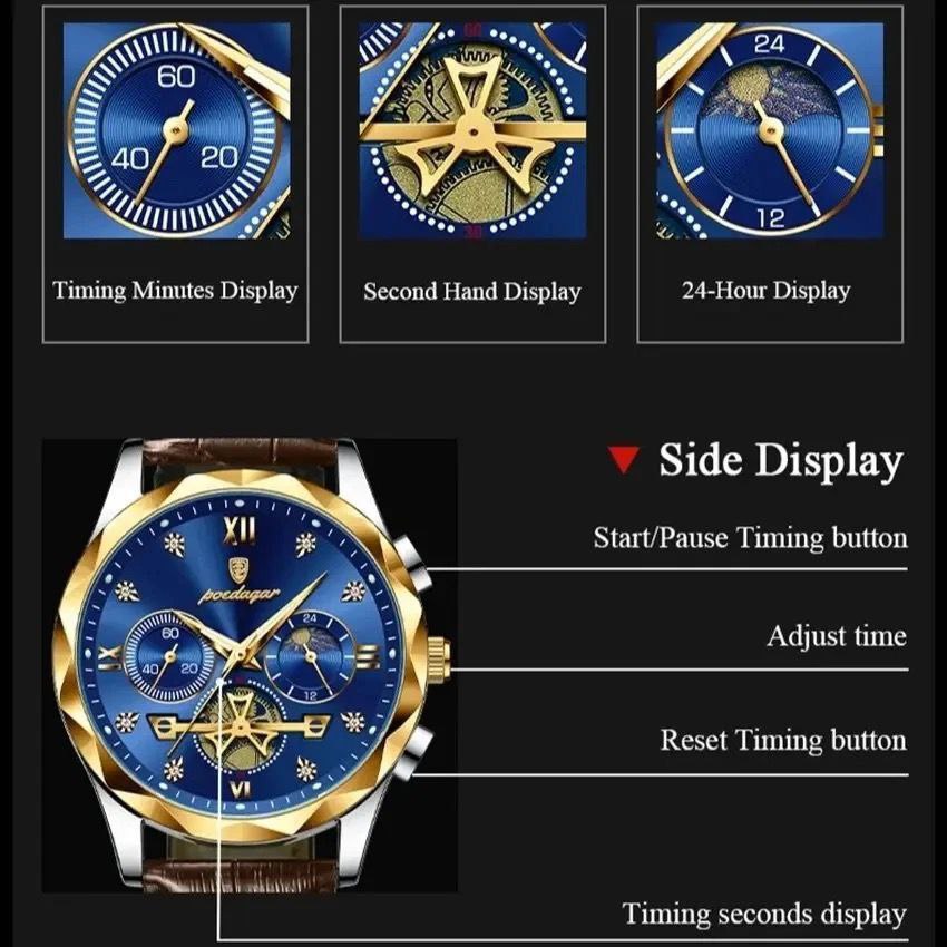 POEDAGAR 996 LEATHER WATCH
