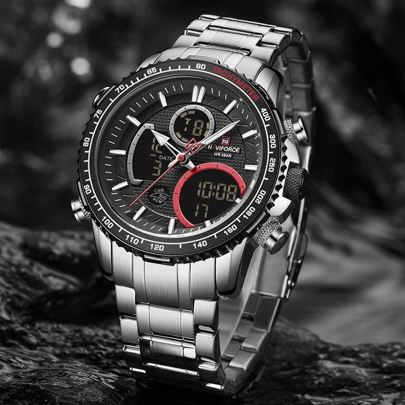 NAVIFORCE NF 9182 DUAL TIME WATCH.
