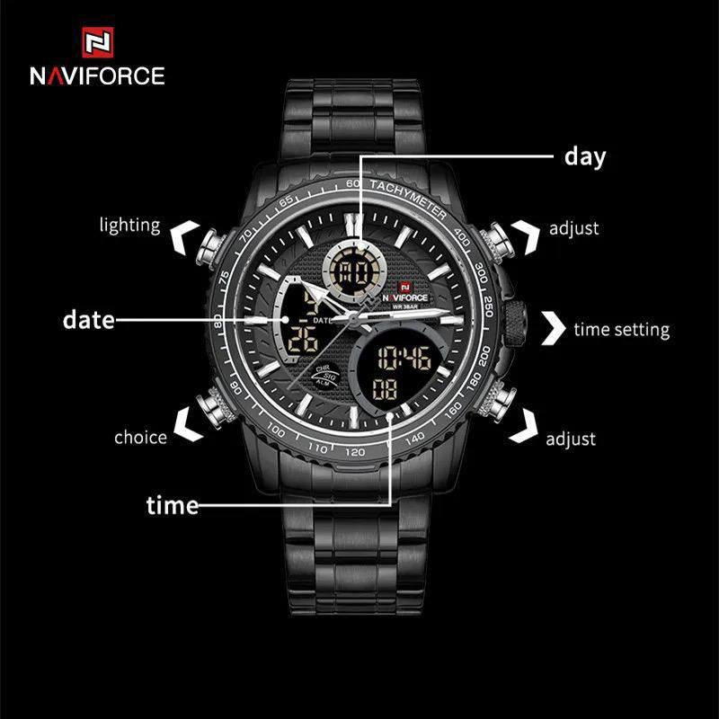 NAVIFORCE NF 9182 DUAL TIME WATCH.