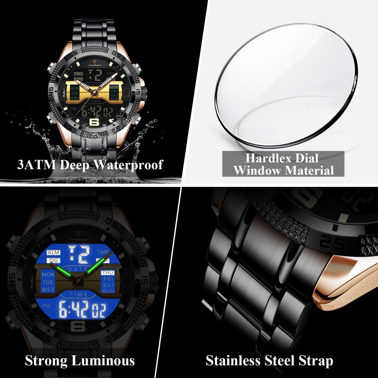POEDAGAR 103E MULTIFUNCTIIONAL WATCH