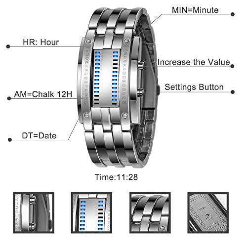 SKMEI BINARY LED BRACELET WATCH