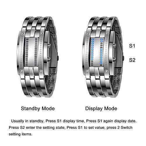 SKMEI BINARY LED BRACELET WATCH