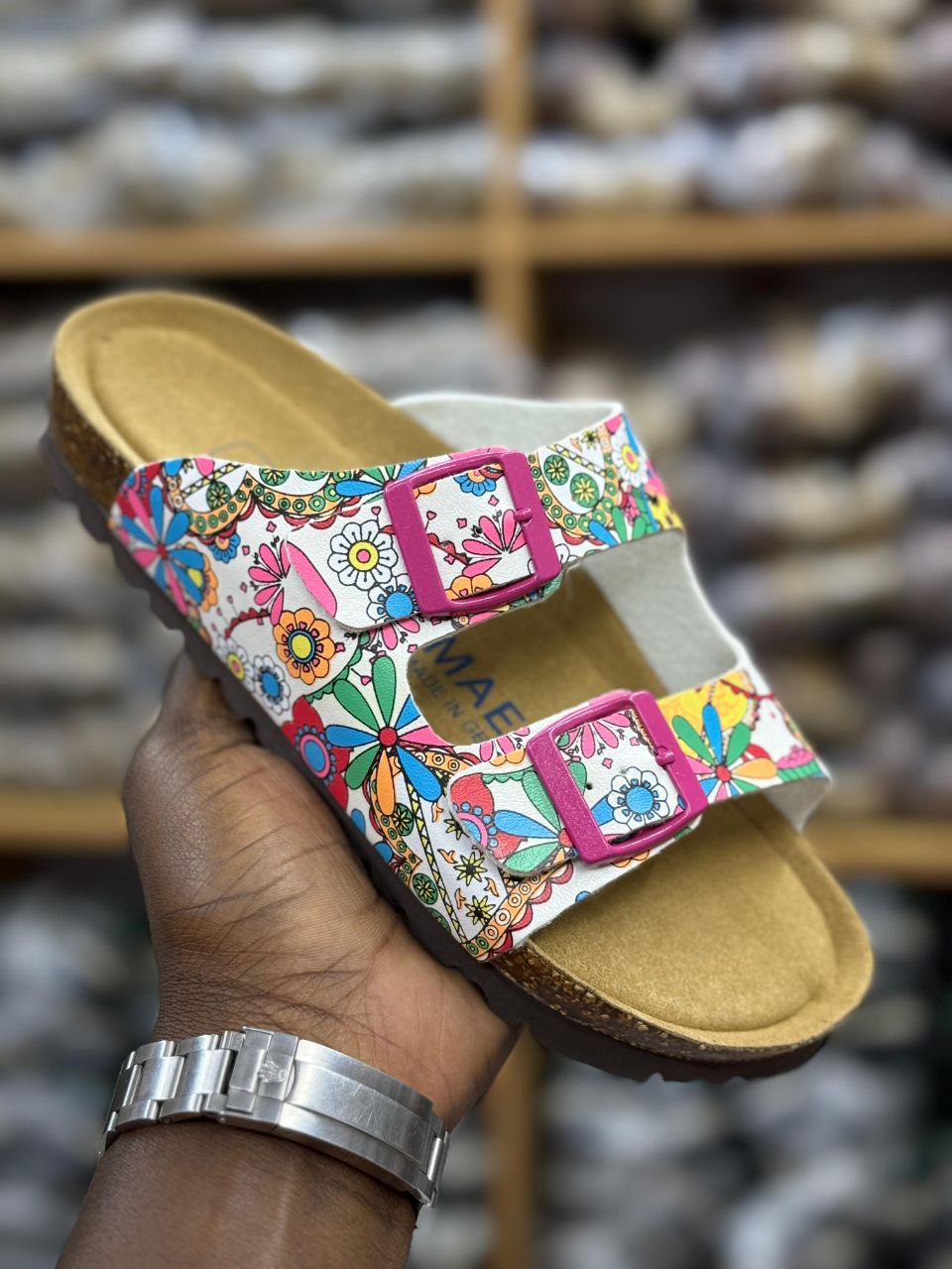 PATENT DOUBLE BUCKLE SANDALS