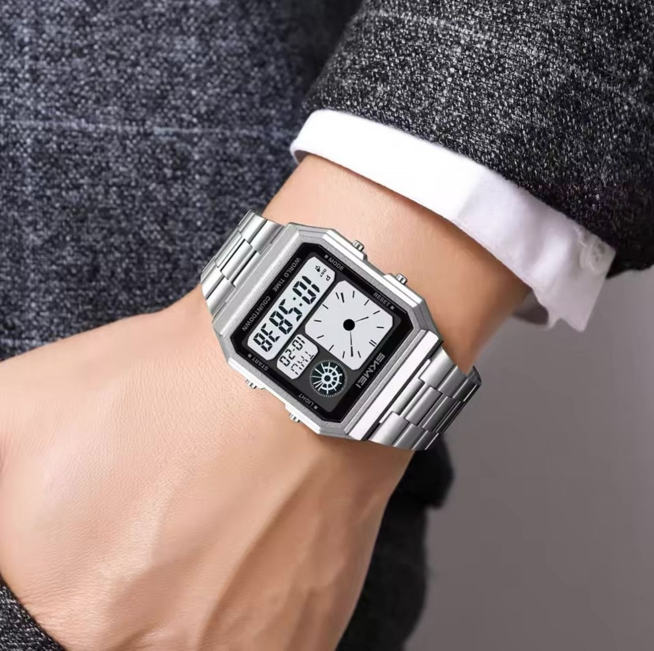 SKMEI VINTAGE DUAL TIME WATCH