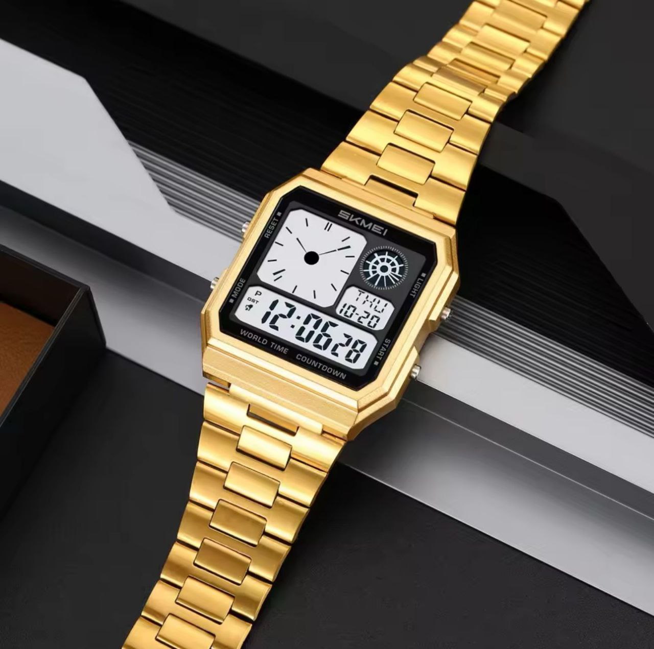 SKMEI VINTAGE DUAL TIME WATCH