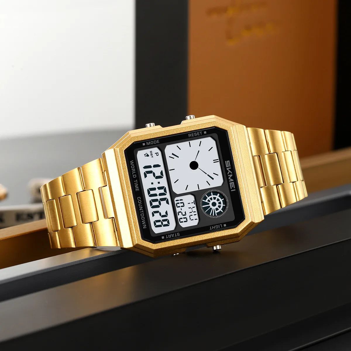SKMEI VINTAGE DUAL TIME WATCH