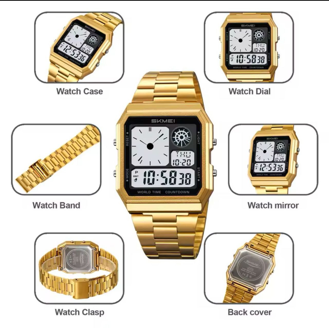 SKMEI VINTAGE DUAL TIME WATCH