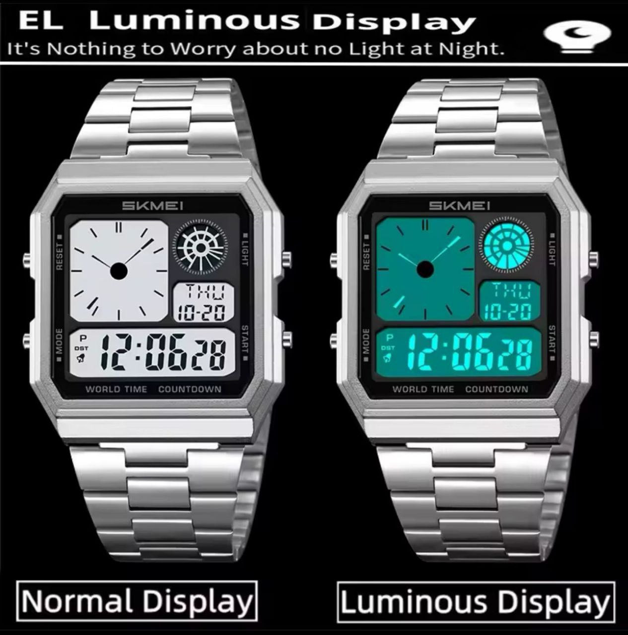 SKMEI VINTAGE DUAL TIME WATCH