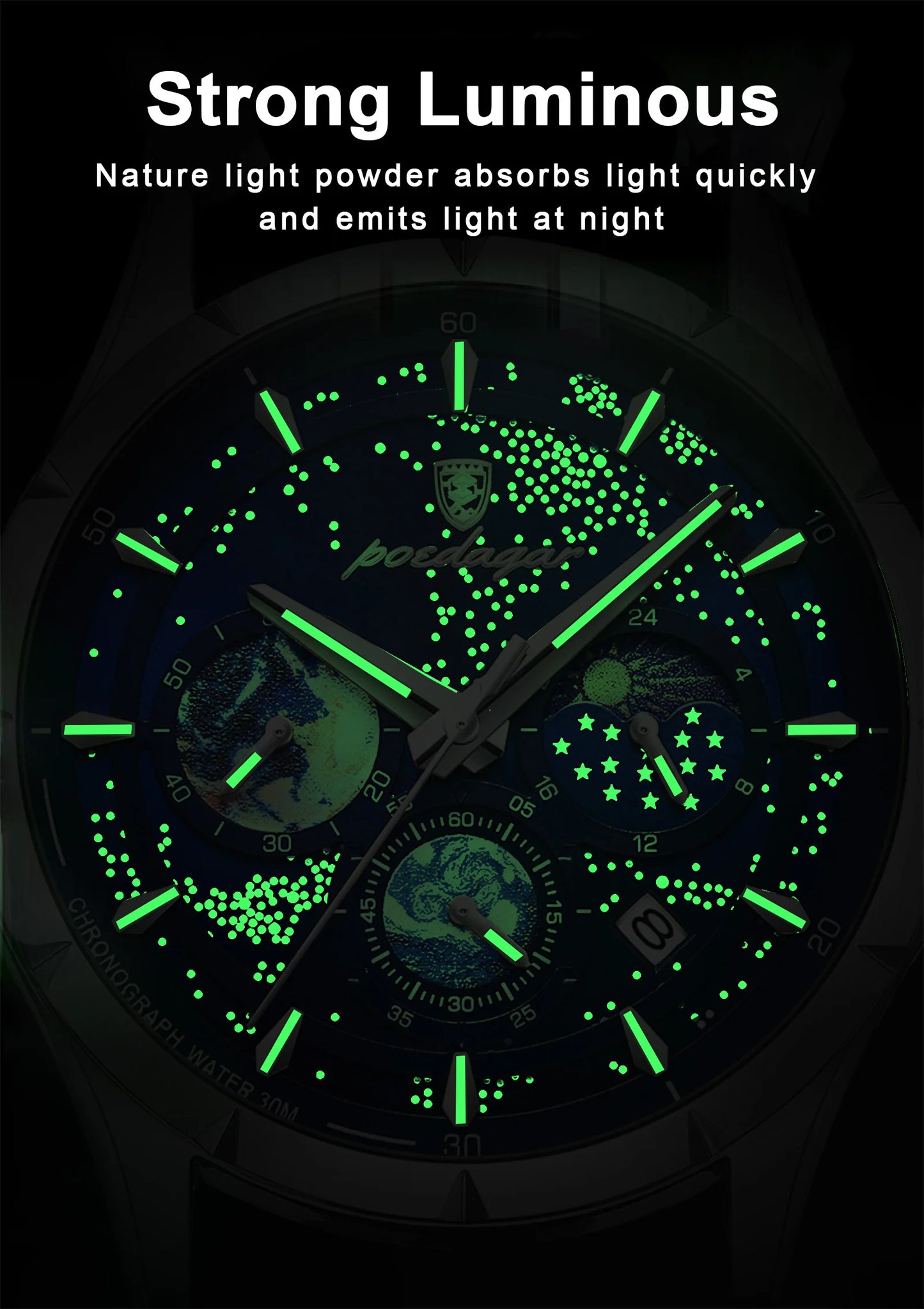 POEDAGAR SPATIAL DESIGN CHRONOGRAPH WATCH
