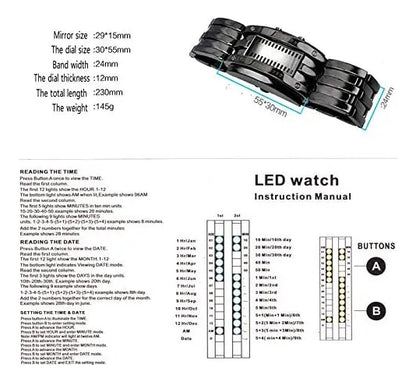 SKMEI BINARY LED BRACELET WATCH