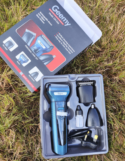 GEEMY 3 IN 1 RECHARGEABLE SHAVER AND TRIMMER SET