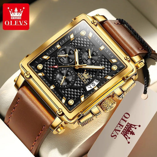 OLEVS 9925 LEATHER WATCH