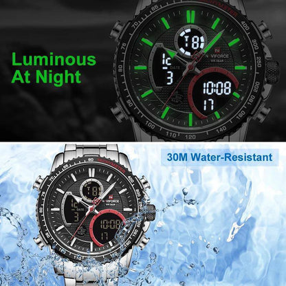 NAVIFORCE NF 9182 DUAL TIME WATCH.