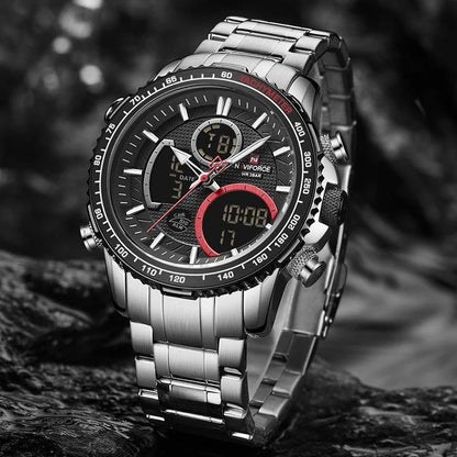 NAVIFORCE NF 9182 DUAL TIME WATCH.