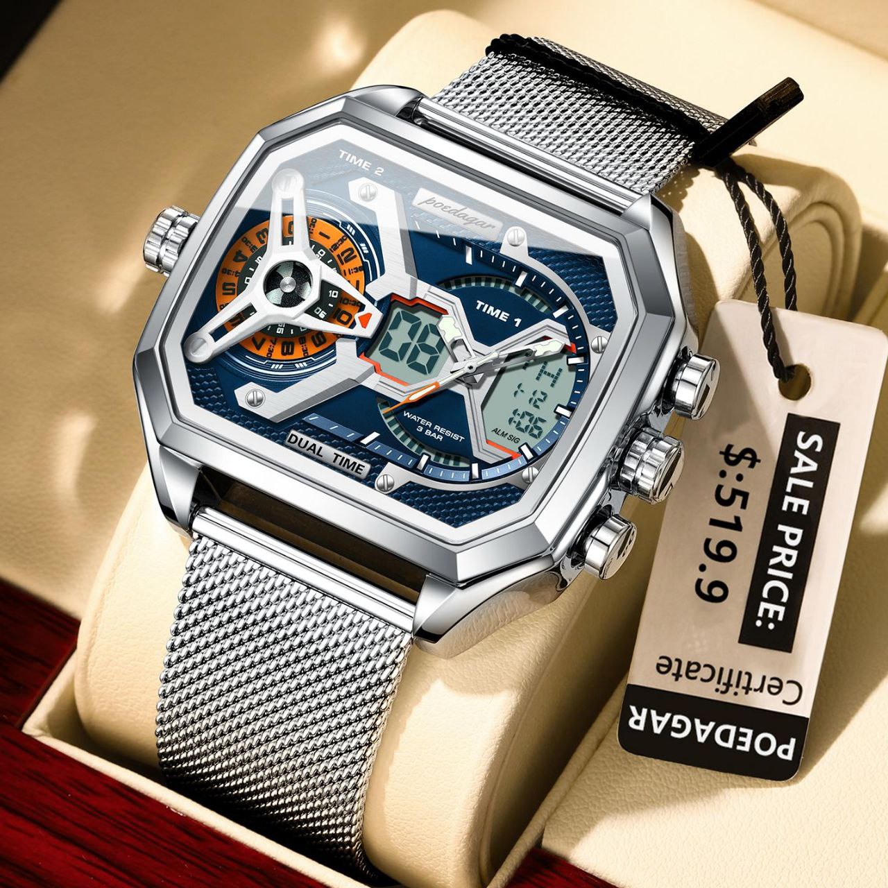 POEDAGAR E106 DUAL TIME WATCH