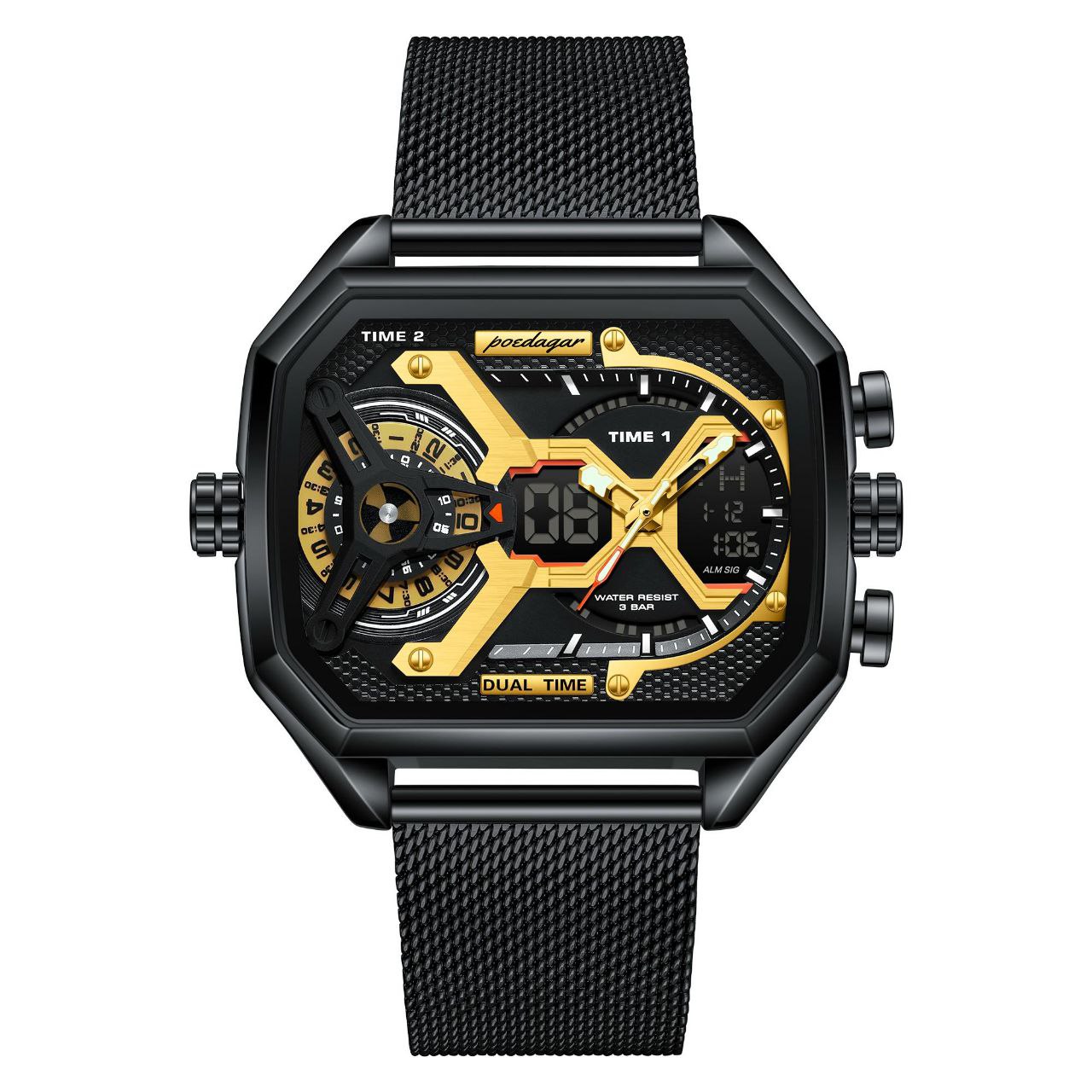 POEDAGAR E106 DUAL TIME WATCH