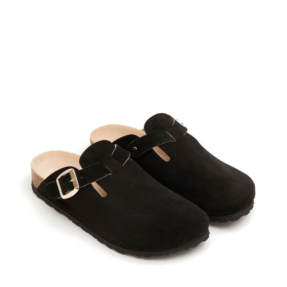 BUCKLE SUEDE CLASSIC CLOG MULES