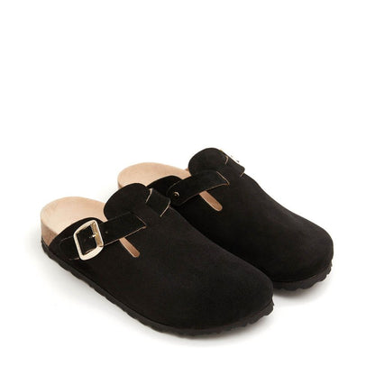 BUCKLE SUEDE CLASSIC CLOG MULES