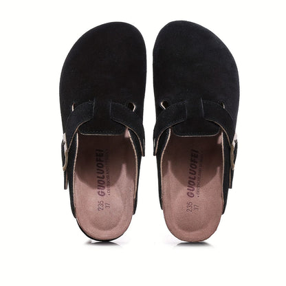 BUCKLE SUEDE CLASSIC CLOG MULES