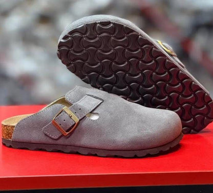 BUCKLE SUEDE CLASSIC CLOG MULES