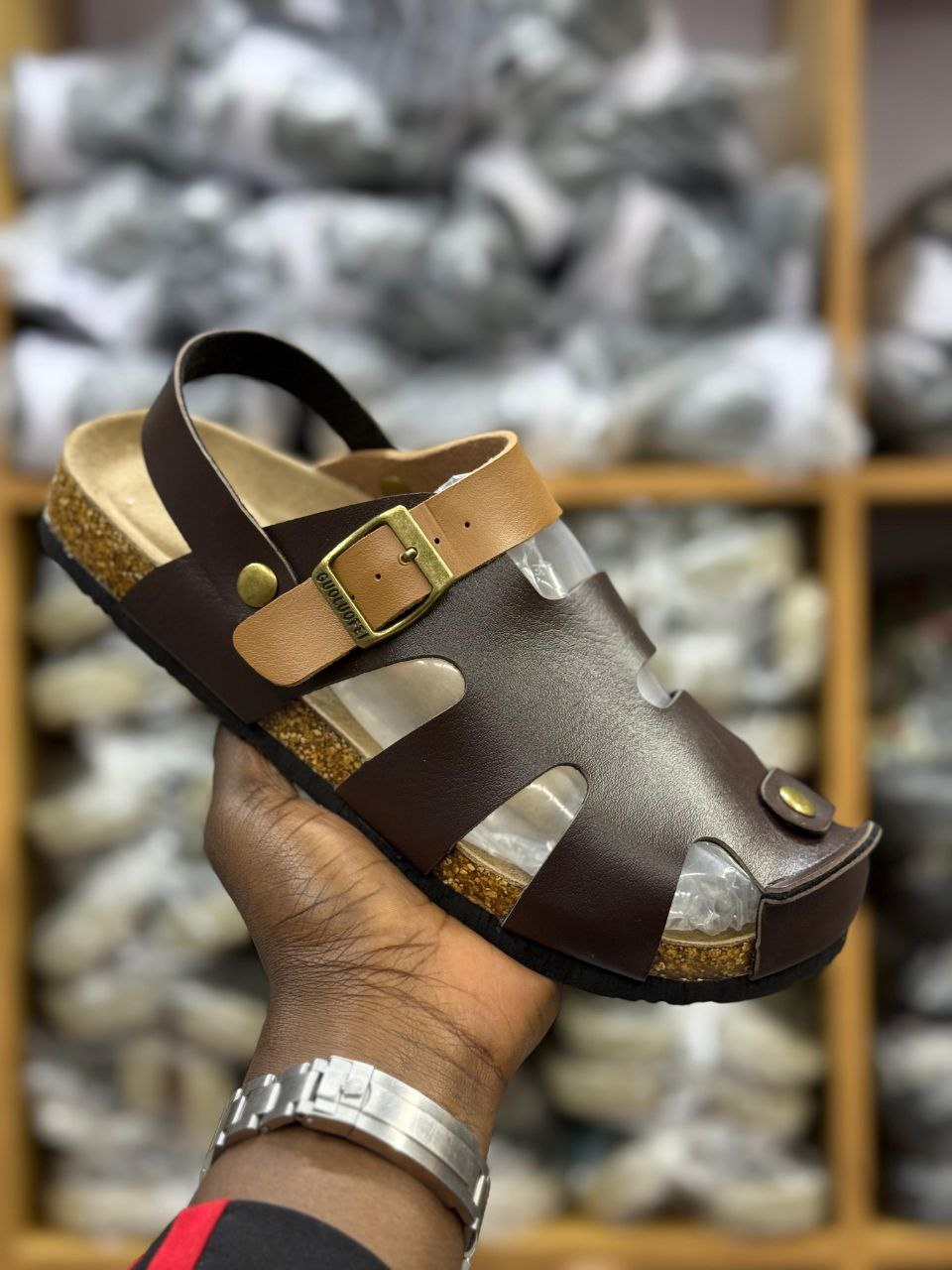 MAERKS  BUCKLE CORK SANDALS