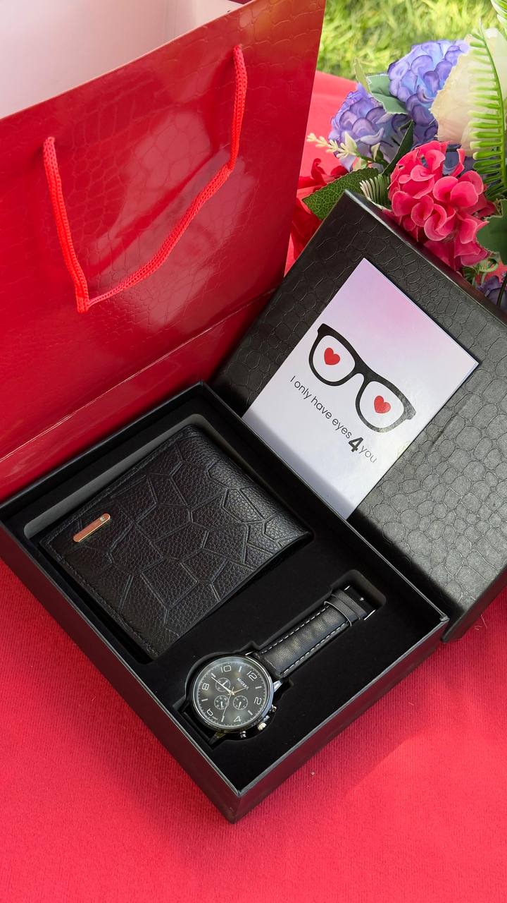 ELEGANT MEN'S GIFT SET-WATCH & WALLET COMBO