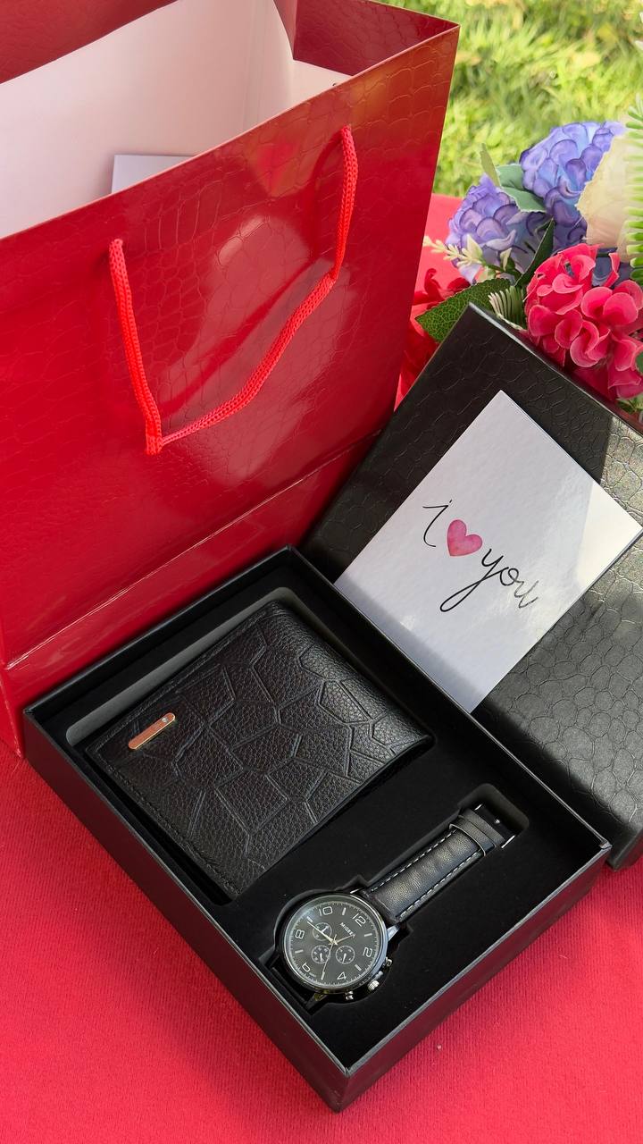 ELEGANT MEN'S GIFT SET-WATCH & WALLET COMBO