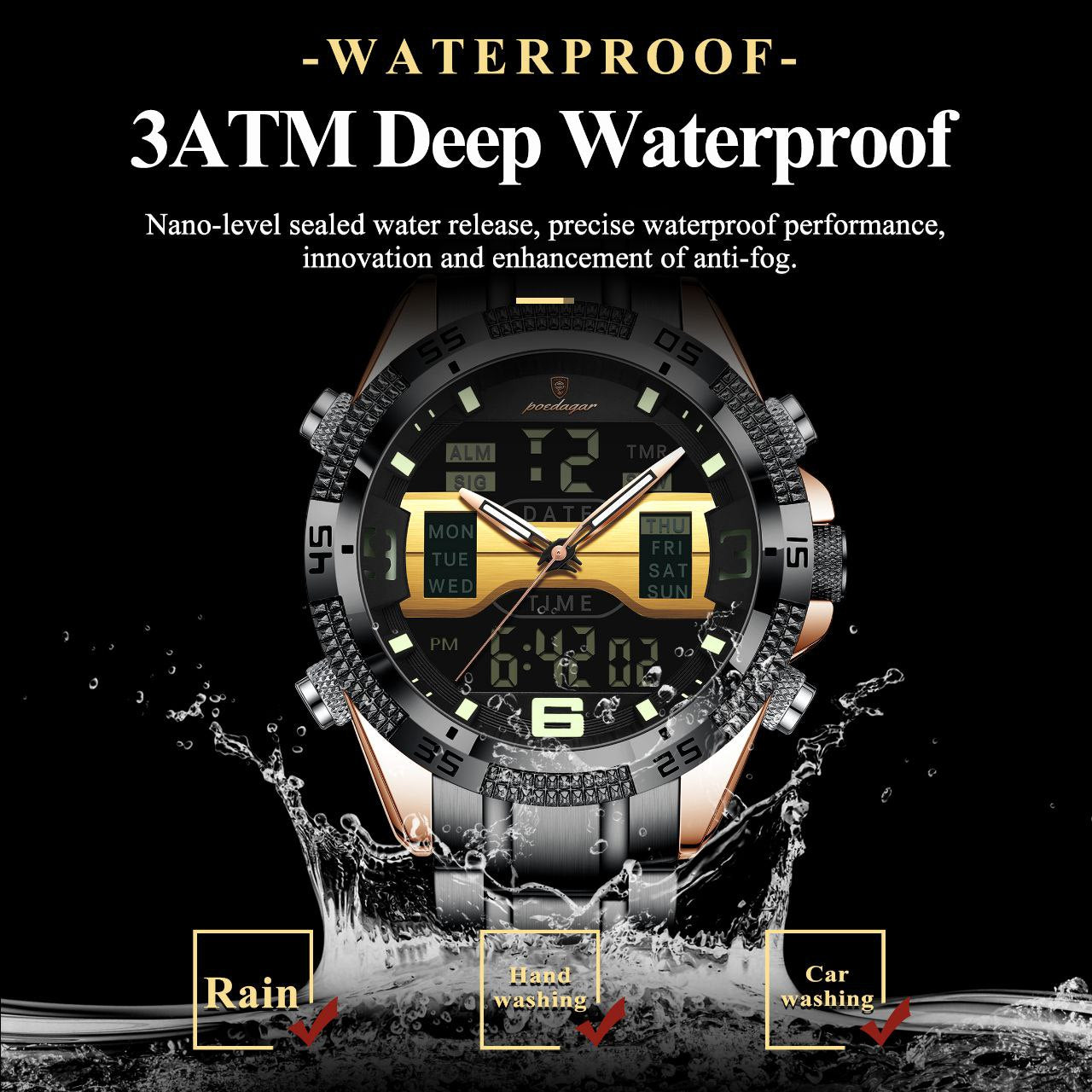 POEDAGAR 103 DUAL TIME WATCH