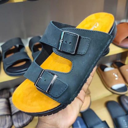 CLARKS DOUBLE BUCKLE SLIP ONS