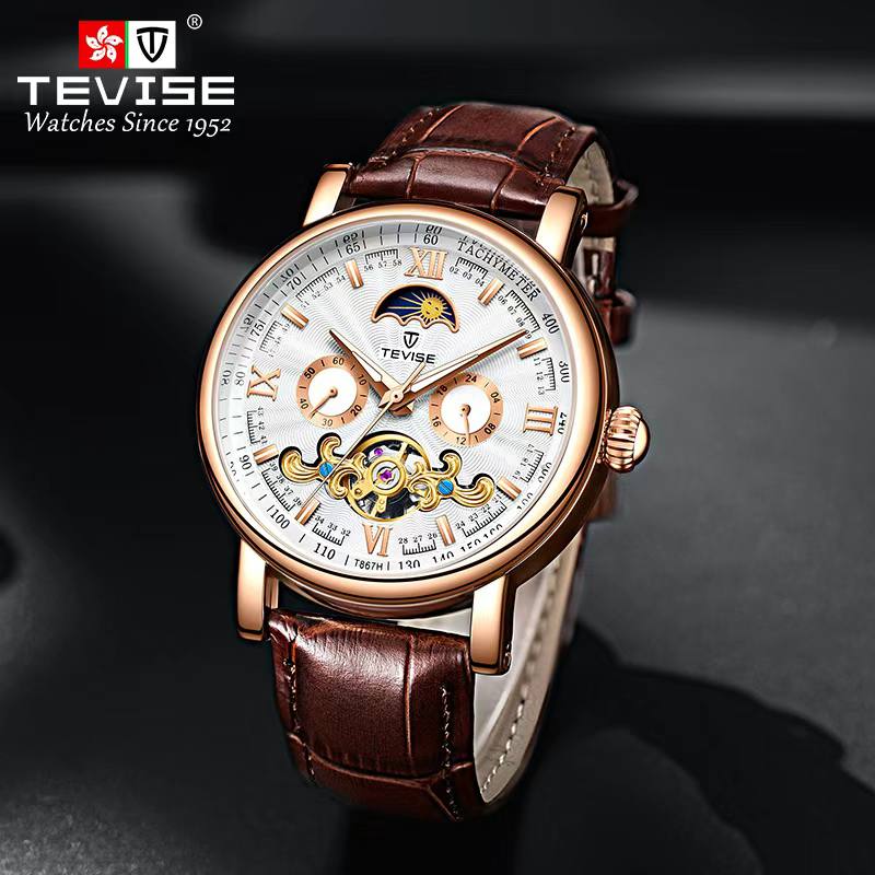 TEVISE T867H MECHANICAL WATCH MOONPHASE WATCH
