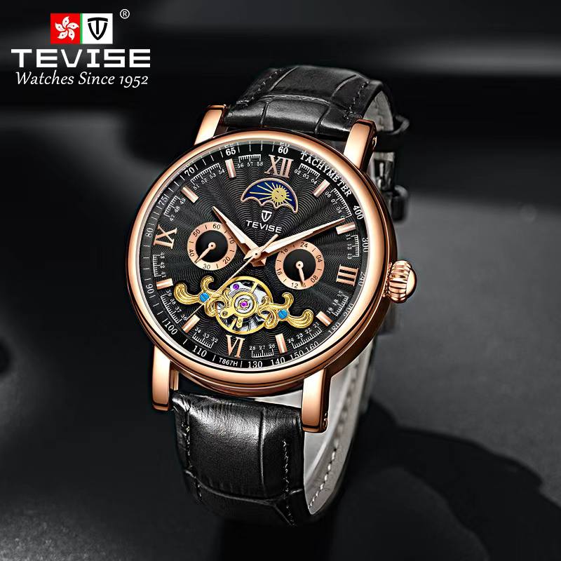 TEVISE T867H MECHANICAL WATCH MOONPHASE WATCH