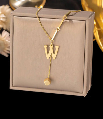GOLD INITIAL LETTER NECKLACE A-Z