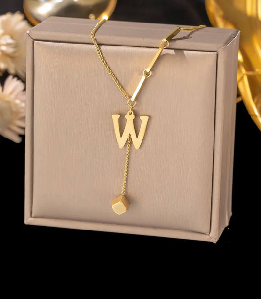 GOLD INITIAL LETTER NECKLACE A-Z