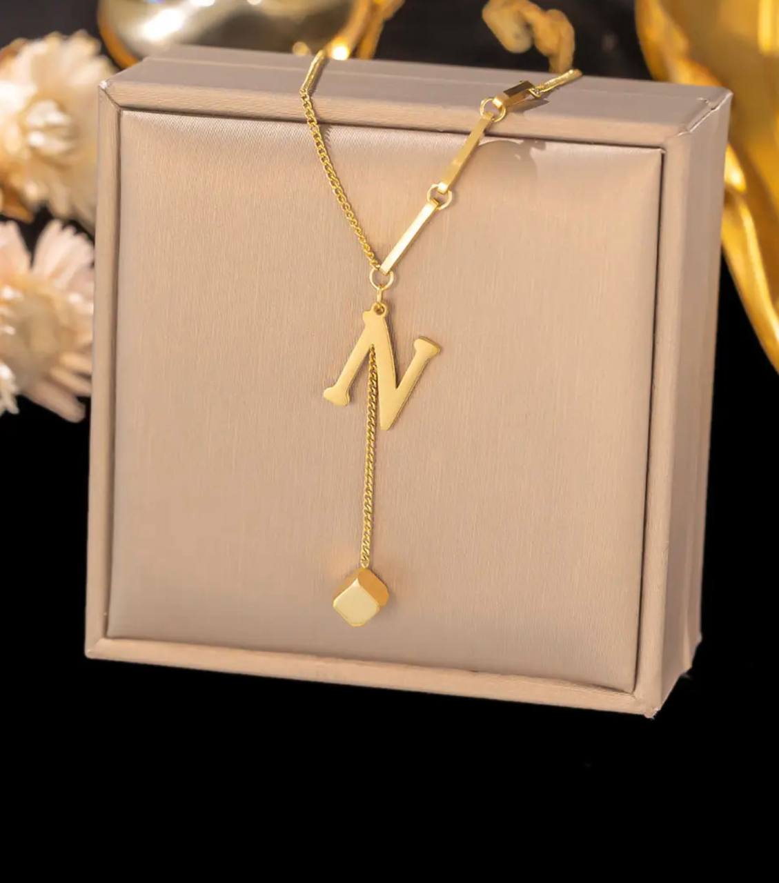 GOLD INITIAL LETTER NECKLACE A-Z