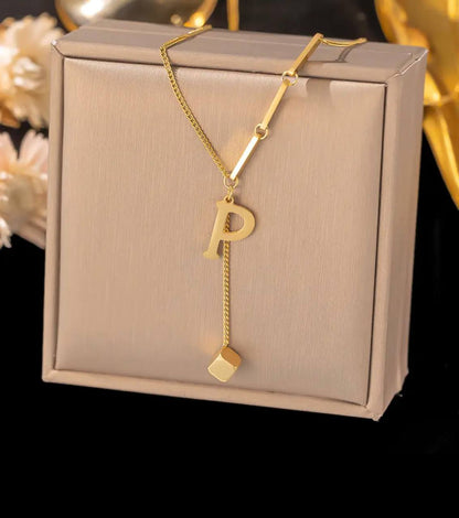 GOLD INITIAL LETTER NECKLACE A-Z