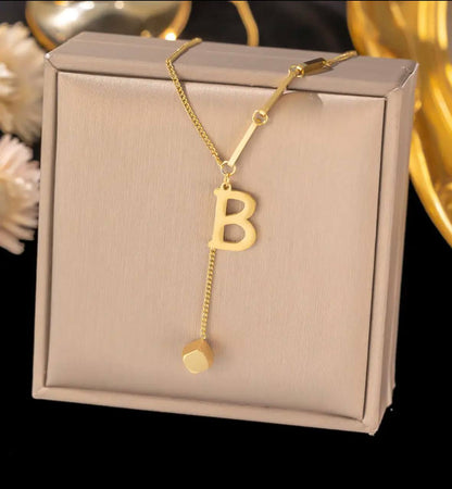 GOLD INITIAL LETTER NECKLACE A-Z