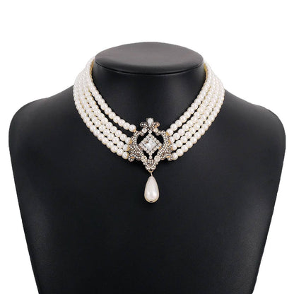 ELEGANT PEARL-CHOKER NECKLACE