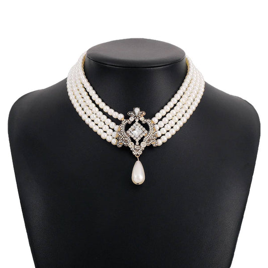 ELEGANT PEARL-CHOKER NECKLACE
