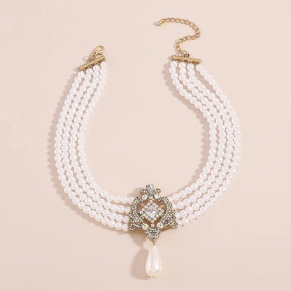 ELEGANT PEARL-CHOKER NECKLACE