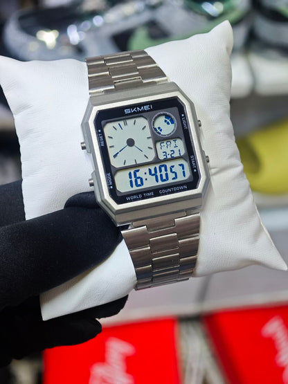 SKMEI VINTAGE DUAL TIME WATCH
