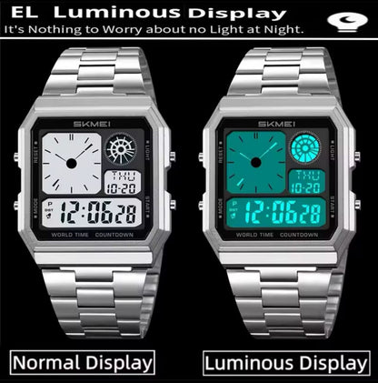 SKMEI VINTAGE DUAL TIME WATCH