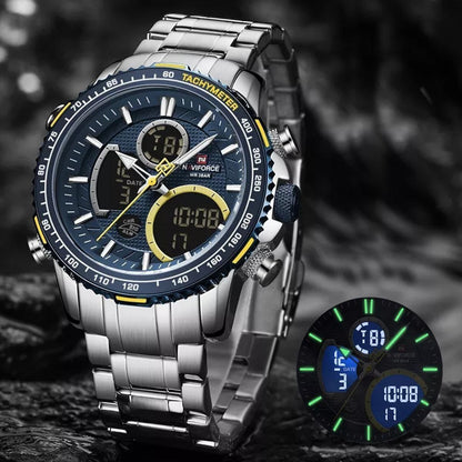 NAVIFORCE NF 9182 DUAL TIME WATCH.