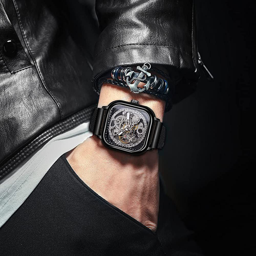 AUTOMATIC FORSINING TRANSPARENT SKELETON  WATCHES .